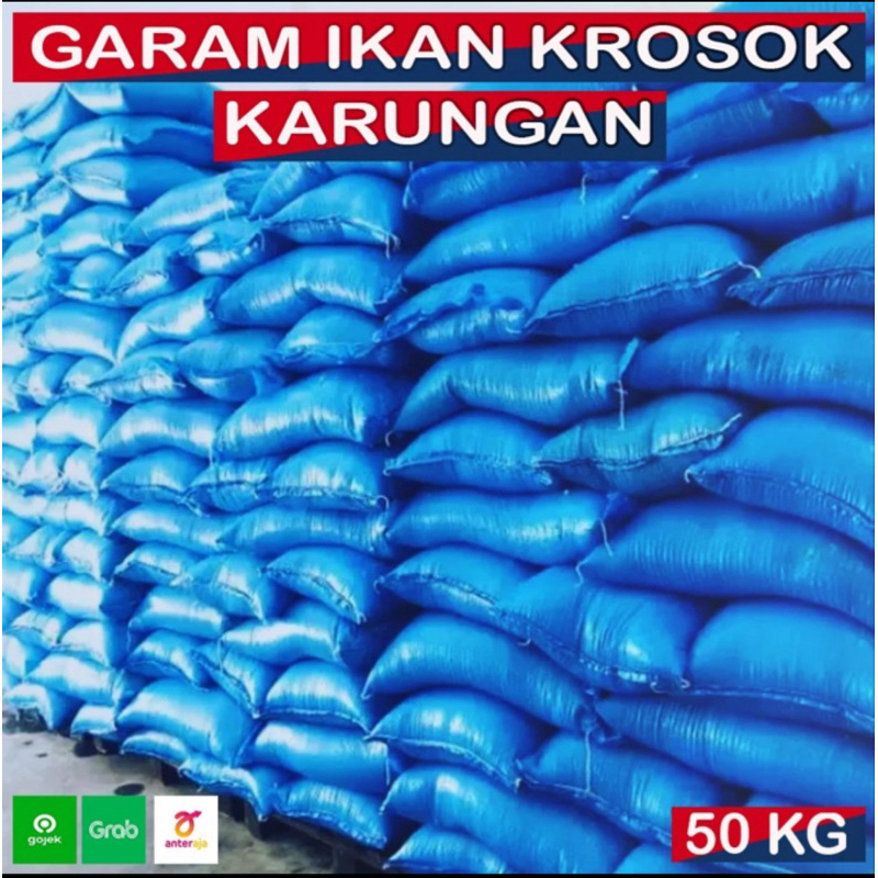 (KIRIM LUAR KOTA) Garam Ikan Krosok Kasar Karung Grosir Karungan 50 kg