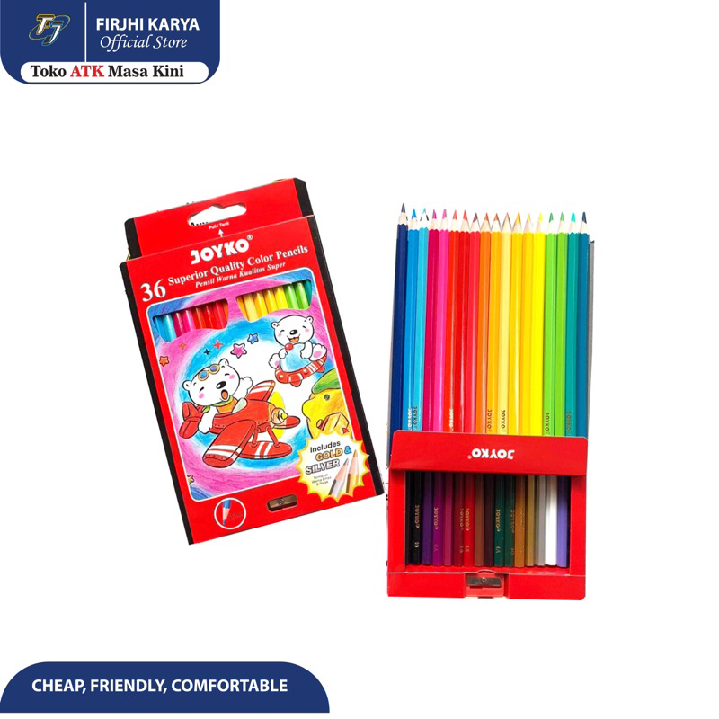 

Pensil Warna Joyko 36pcs (+include Silver-Gold)