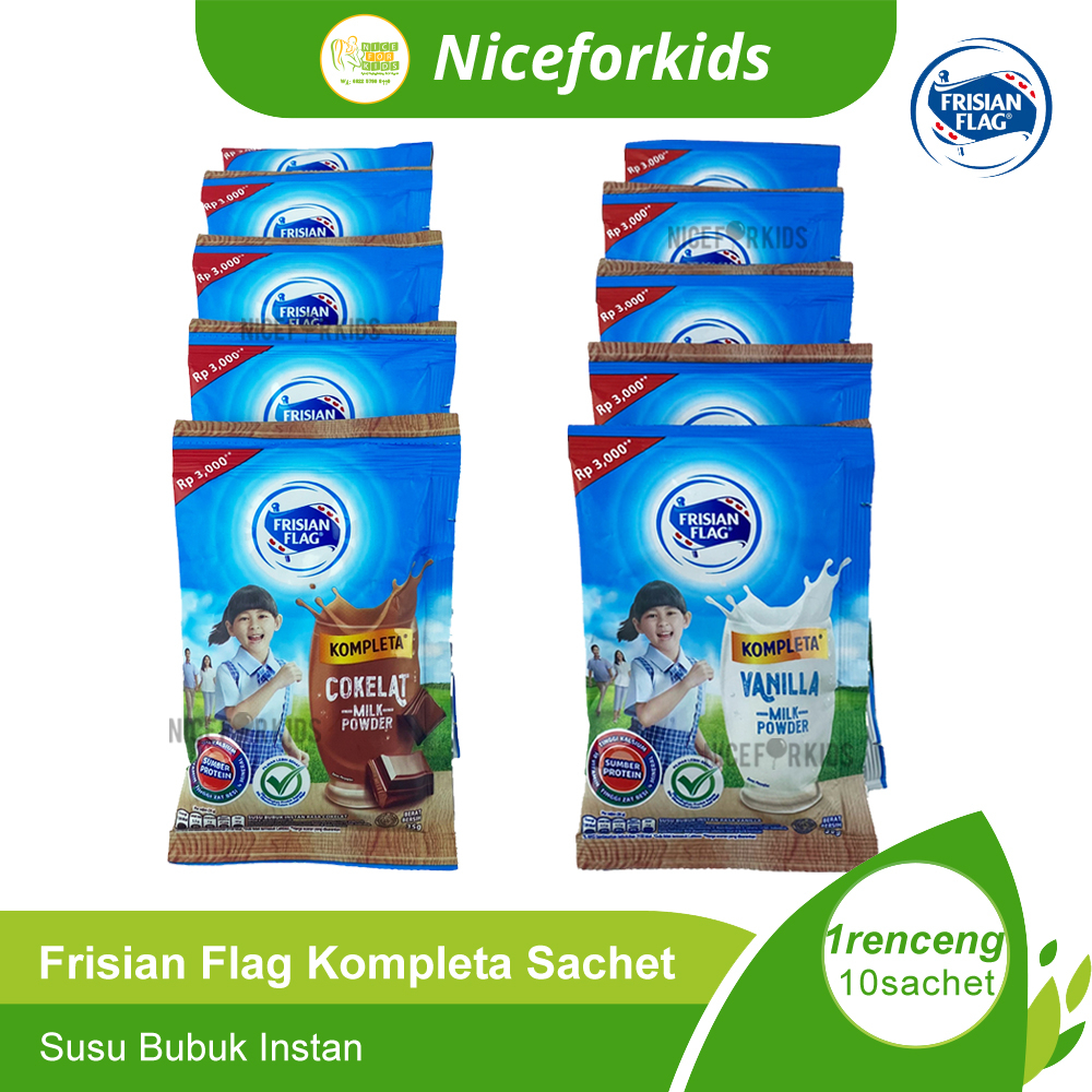 

Susu Frisian Flag Bubuk Kompleta Rasa Vanilla 30 g Isi 10 Sachet