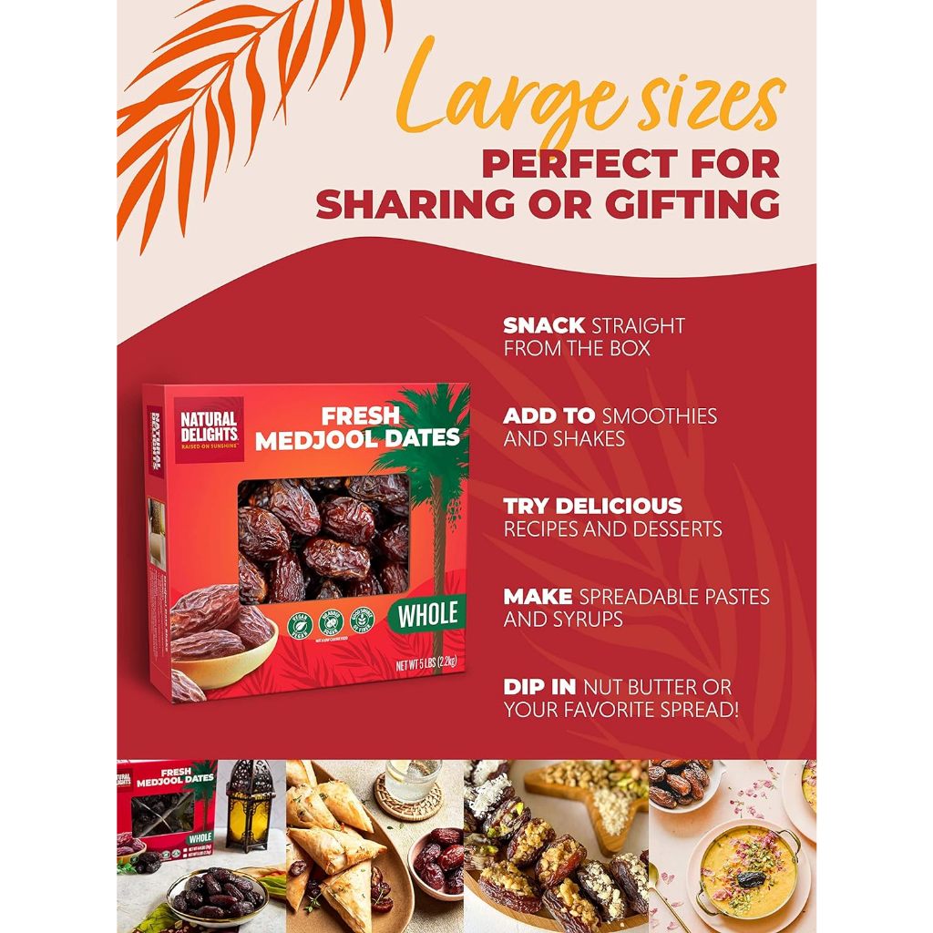 

Kurma Medjool 1 kg Original USA - Organic Natural Delights