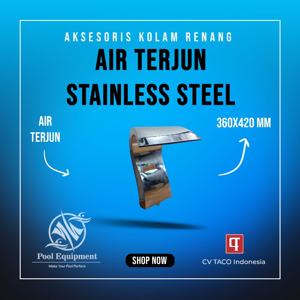 Air Terjun Kolam Renang Stainless Steel 360x420mm