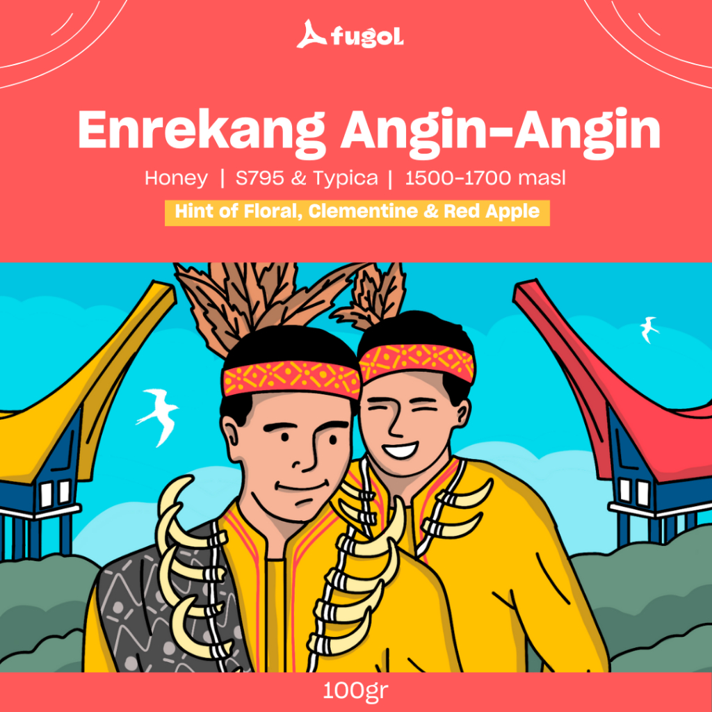

Biji Kopi Arabika Enrekang Angin -Angin Honey (100gr) Single Origin