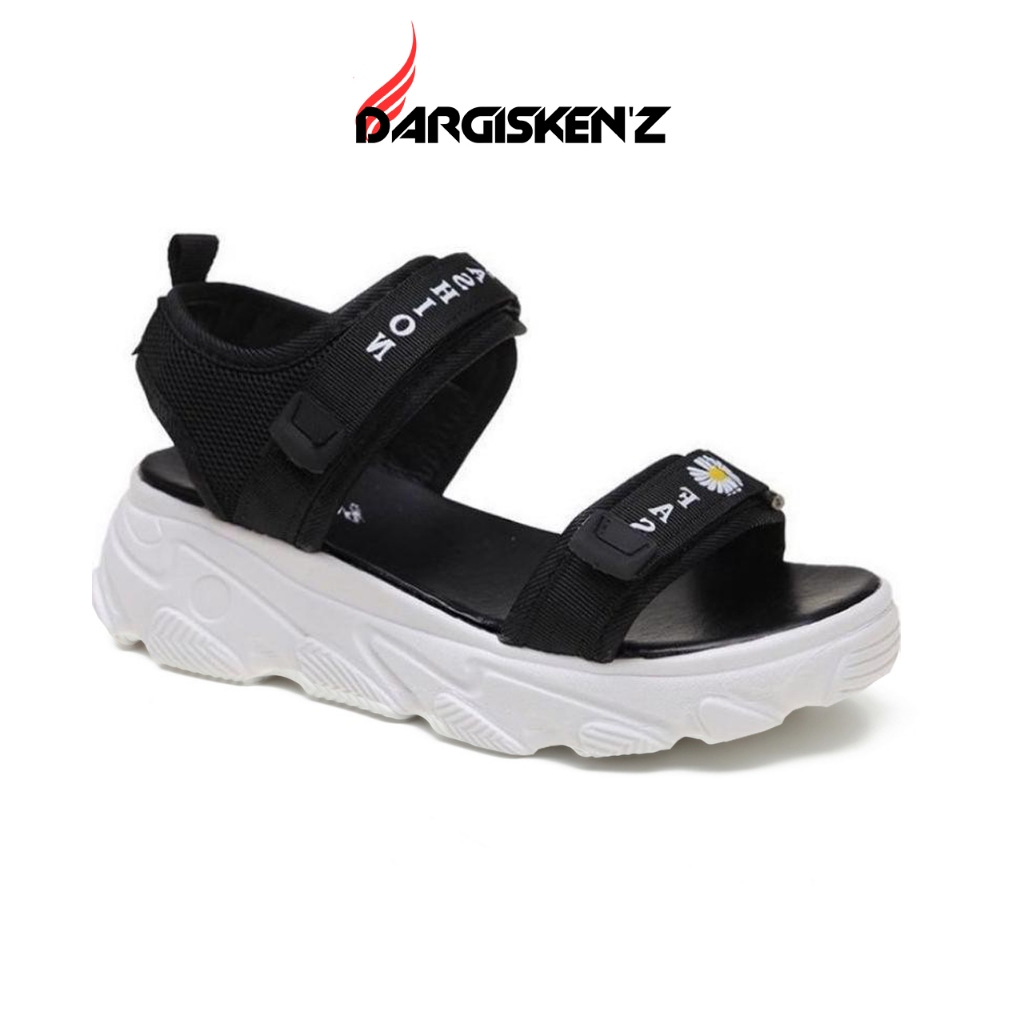 Sandal Gunung Wanita Korean Style Kekinian Murah Tali Velcro Strap 2 Motif Korea Terbaru
