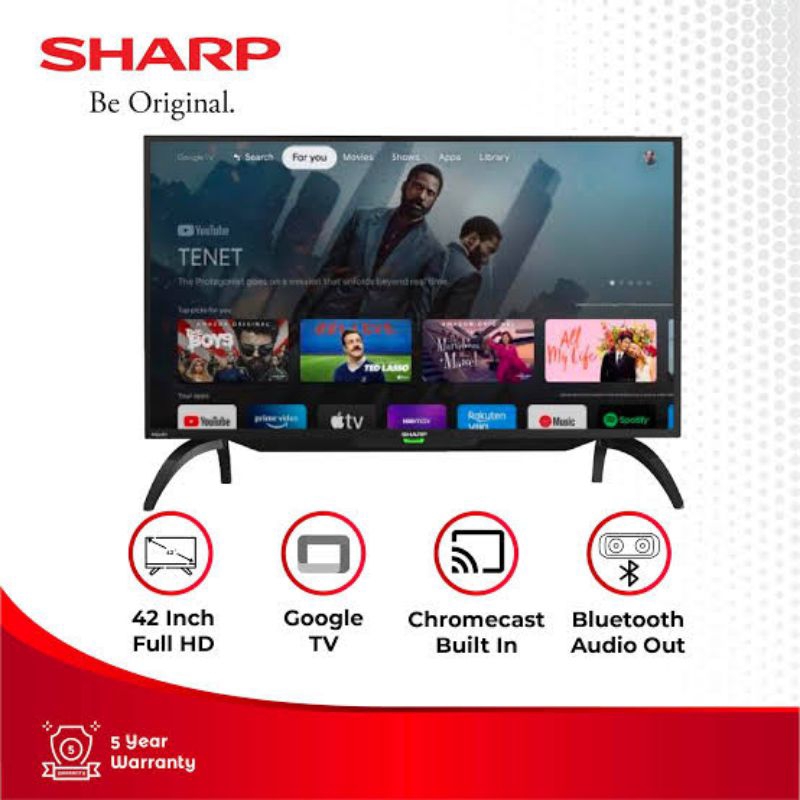 Android Google TV LED SHARP Aquos Google Assistant 42"inch 2T-C42EG1I