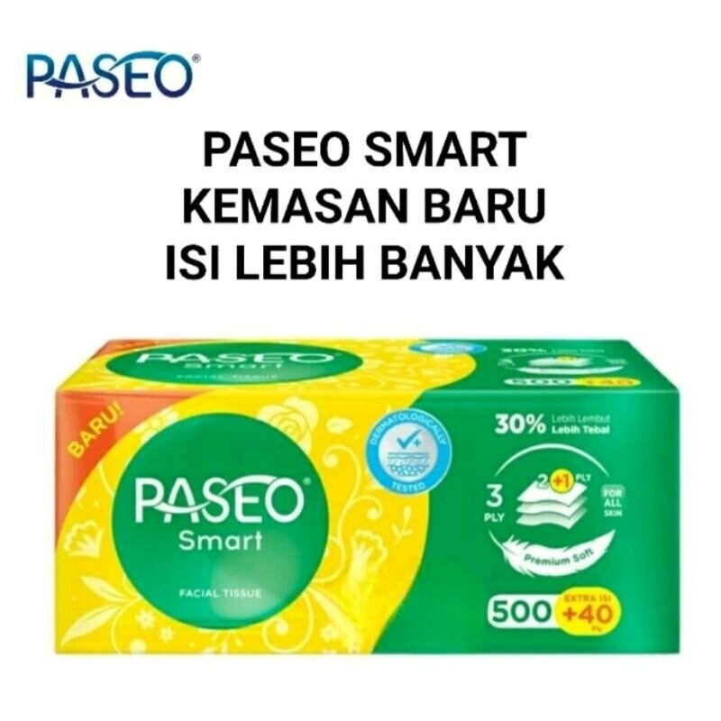 TISSUE PASEO 540 SHEET /FACIAL TISUE/TISU PASEO SMART 540 sheet 3 ply GROSIR