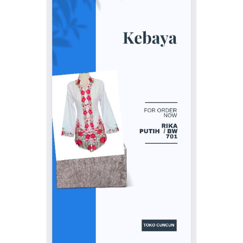Kebaya Encim Katun Bordir Rika Putih Bw 701 Kebaya Modern