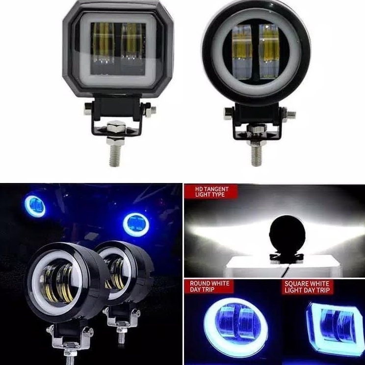 Lampu LED Tembak Sorot X2 Kotak Bulat 2 Watt 4D Motor Mobil Daymaker 2Watt 2W Cutoff s Kualitas Prem