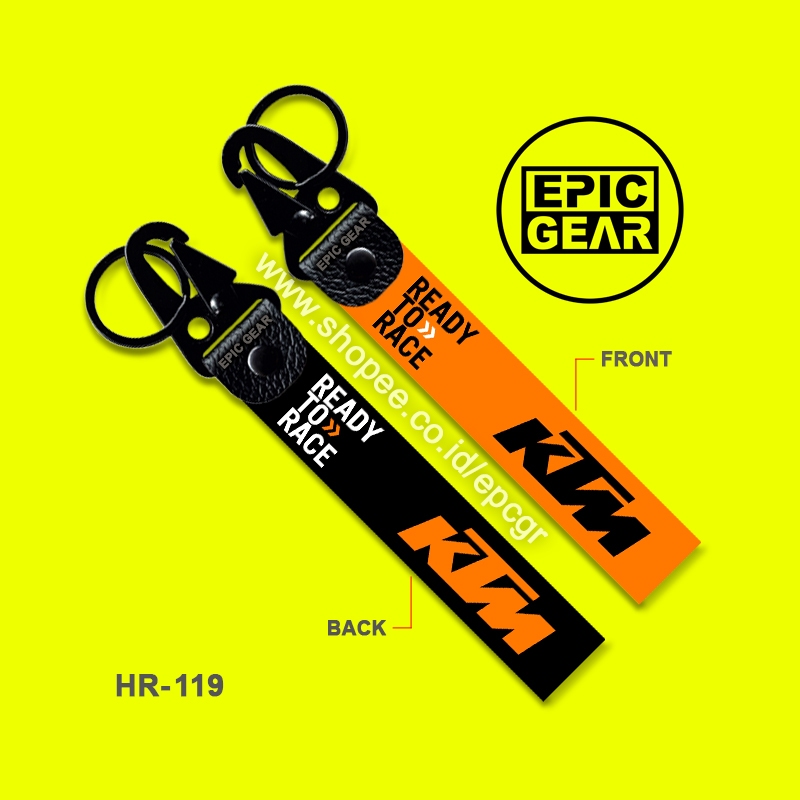 HIGH QUALITY GANTUNGAN KUNCI KTM READY TO RACE PREMIUM KEYCHAIN SEPEDA MOTOR KEY CHAIN RING BAG STRA