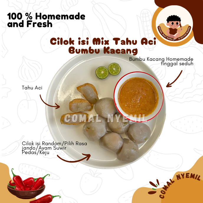 

Cilok Isi dan Tahu Aci Bumbu kacang - Cilok isi - Tahu Aci - Cilok Bandung