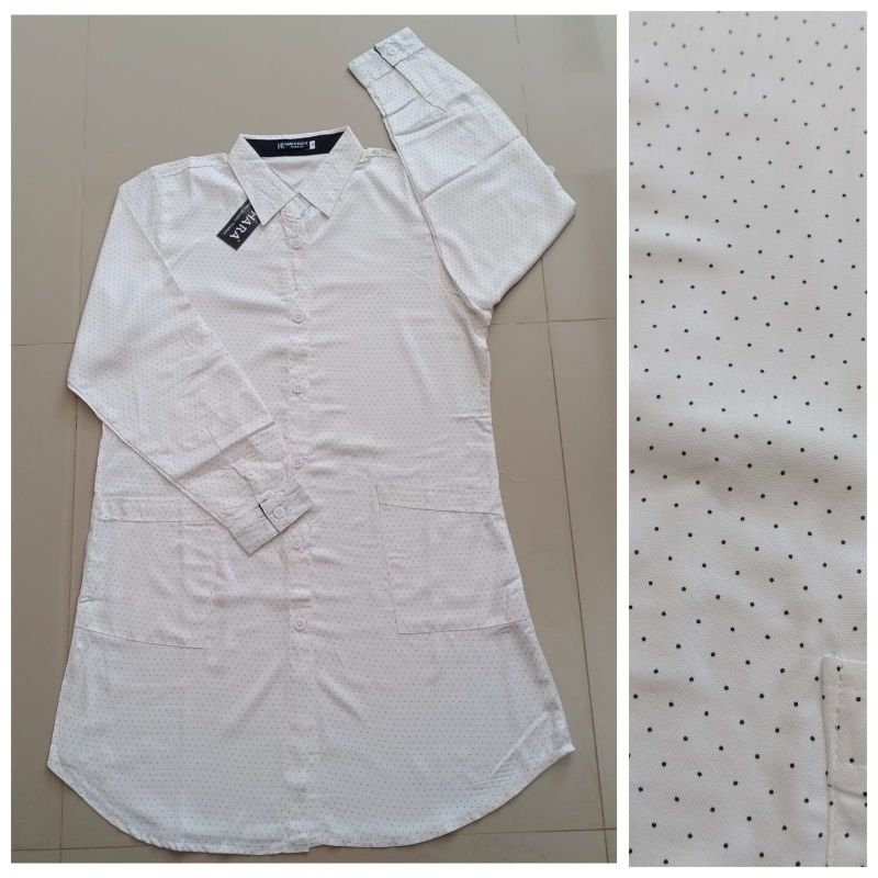 Tunik Hara Motif Polkadot Hitam