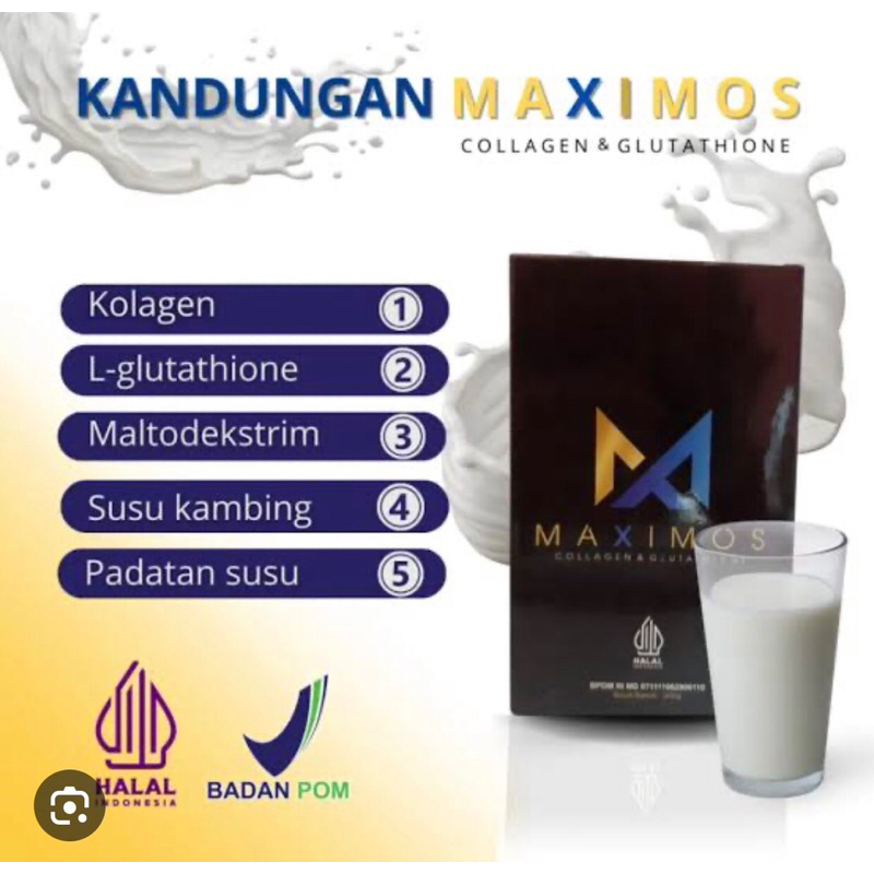 

MAXIMOS susu kambing etawa collagen dan glutathione