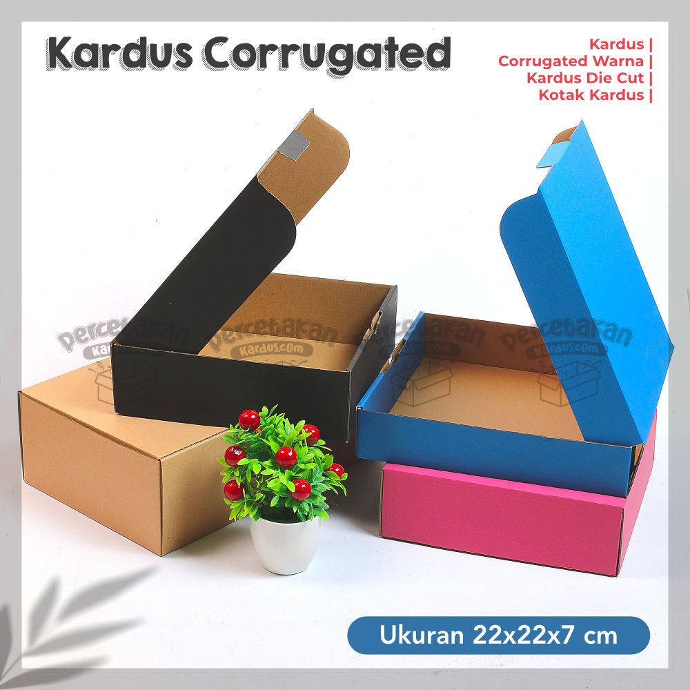 

Kardus Corrugated 22x22x7 CM | Die Cut | Kotak Karton | Box Packing Souvenir Pizza | Kotak Hampers