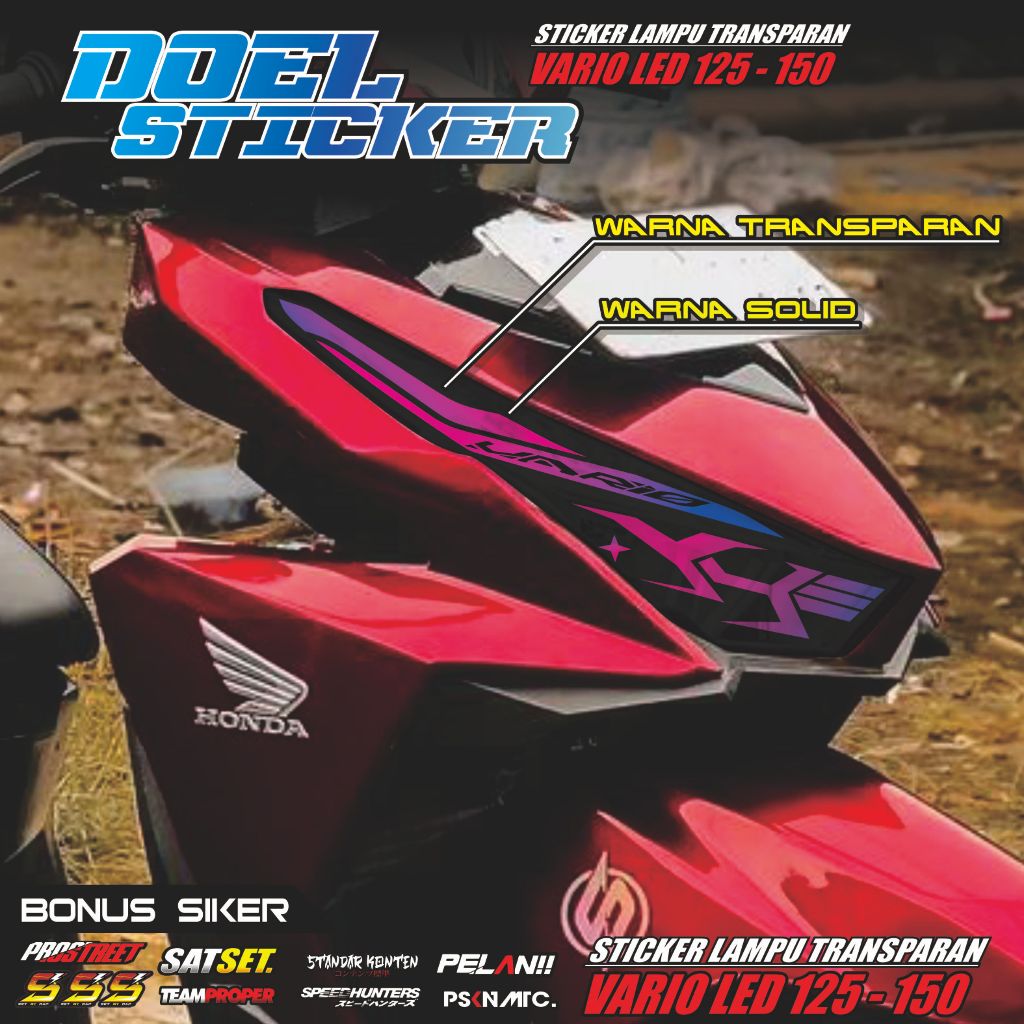 Sticker Variasi Lampu Alis Motor VARIO LED 125 150 NEW Doel 02