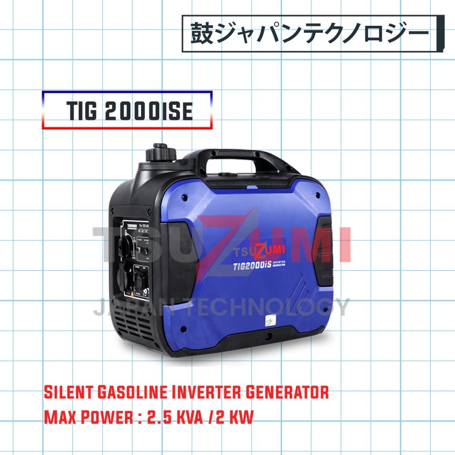 Genset Camping 2000 watt Inverter TIG 2000iS genset koper Tsuzumi Japan