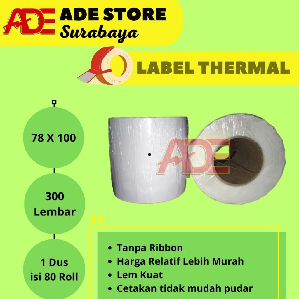 

Label Thermal 78x100mm (300 lembar)