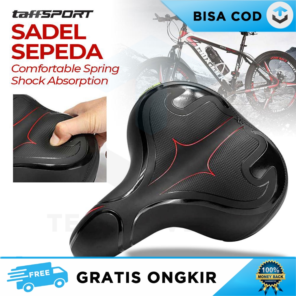 SADEL SEPEDA JOK BUSA SUPER EMPUK ROADBIKE MTB SPRING PEREDAM GETARAN