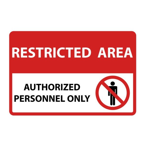 

sign stiker RESTRICTED AREA AUTHORIZED PERSONNEL ONLY sticker sign