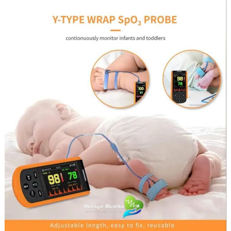 Handheld Pulse Oximeter Sp02 Probe Bayi - Pulse Oximeter Alat Ukur Oksigen Sp02