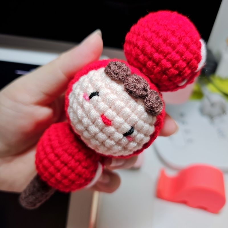 Tanghulu amigurumi | gantungan kunci keychain boneka imut jajanan taiwan sate buah crochet