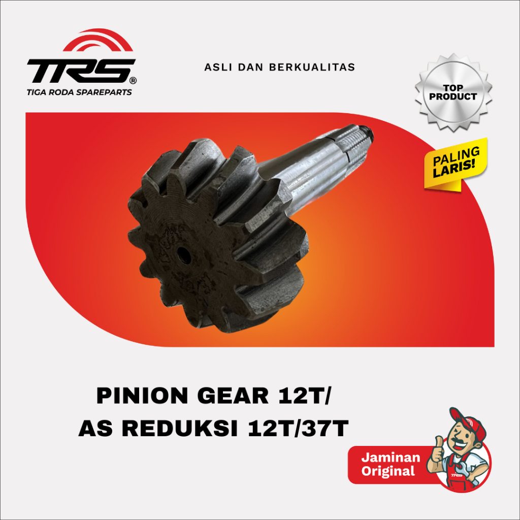 TRS As Reduksi Gardan Motor Roda Tiga Viar 12T Pasangan 37T Oem Viar Spareparts Original TRS