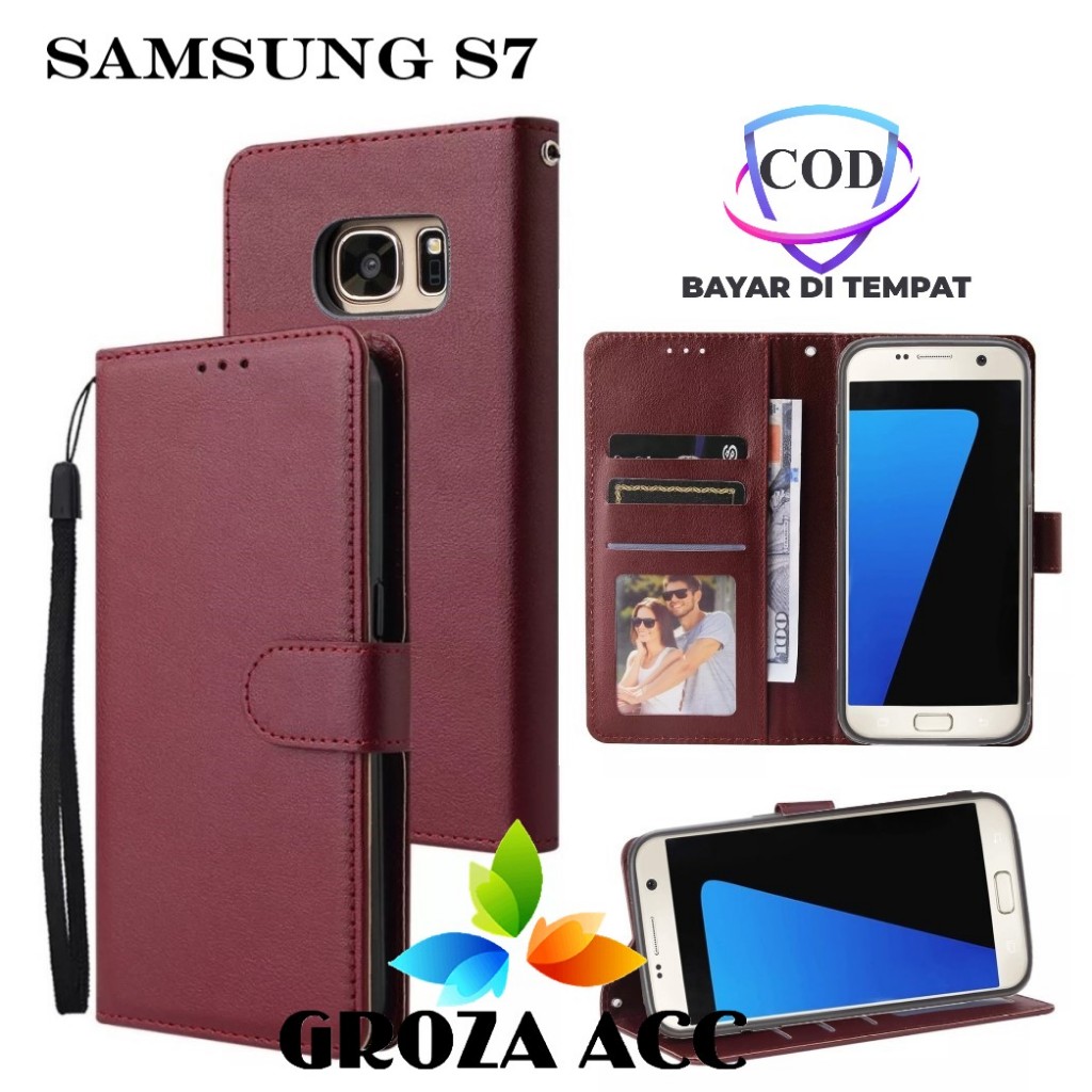 Flip Case SAMSUNG S7 Case Wallet Kulit Casing Dompet Case Wallet Leather Flip Case SAMSUNG S7 Casing
