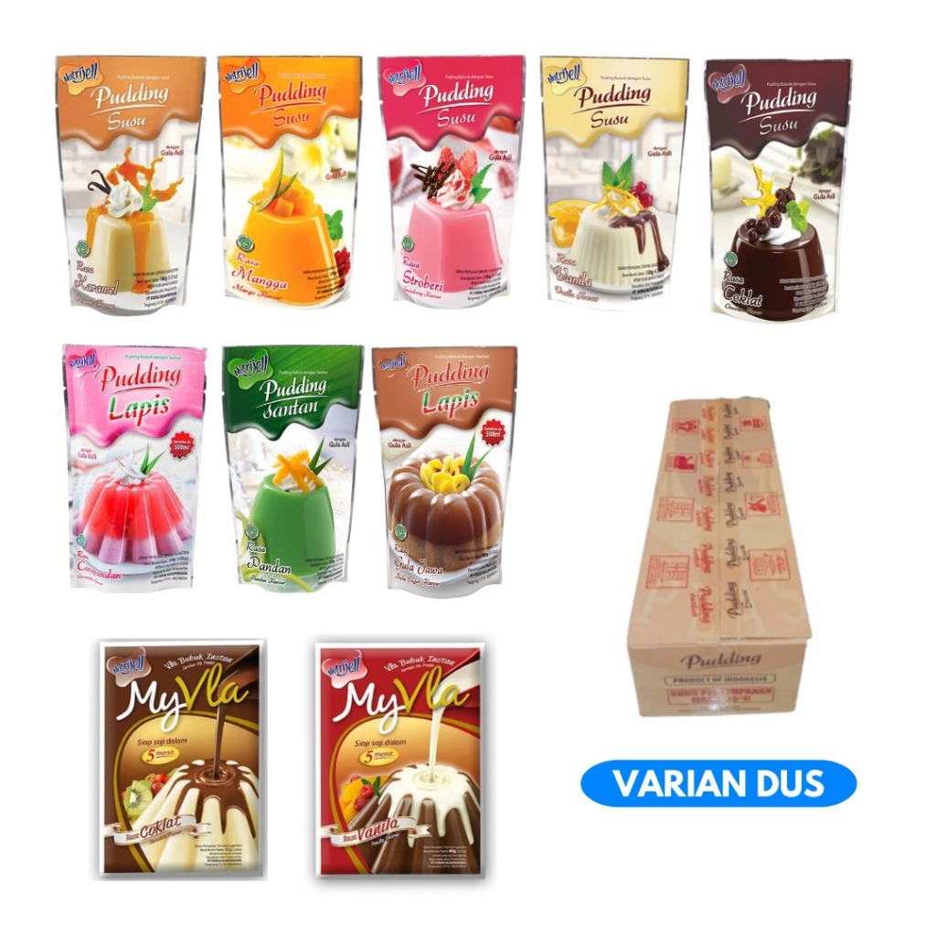 

Puding Susu Per karton isi 36pcs dan My Vla Nutrijell Per Dus isi 72pcs All Varian Grosir Var