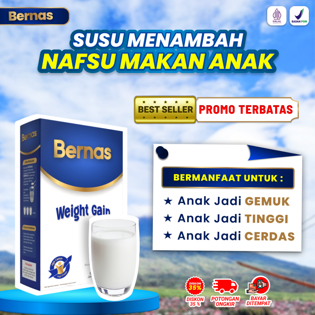 

PROMO SPESIAL!! >> Susu Bernas | Susu Penambah berat badan anak & Susu Penambah Nafsu Makan Anak usia 2 tahun sampai remaja | Susu Gemuk Anak