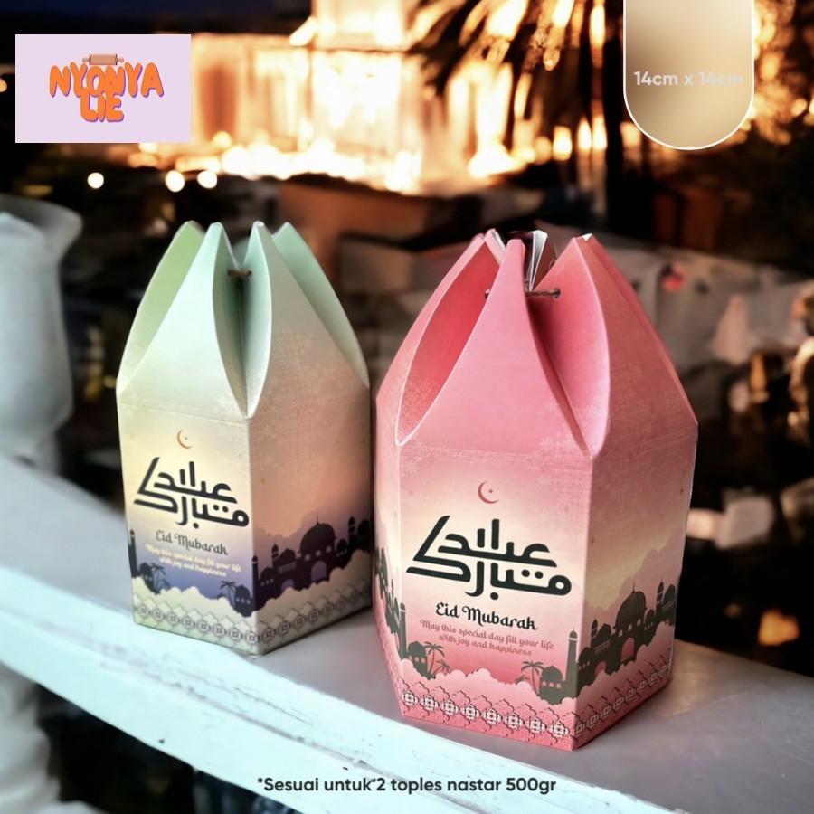 

HB01I Hampers Box Hexa 14x14x14 cm Eid Mubarak Idul Fitri Lebaran Haji