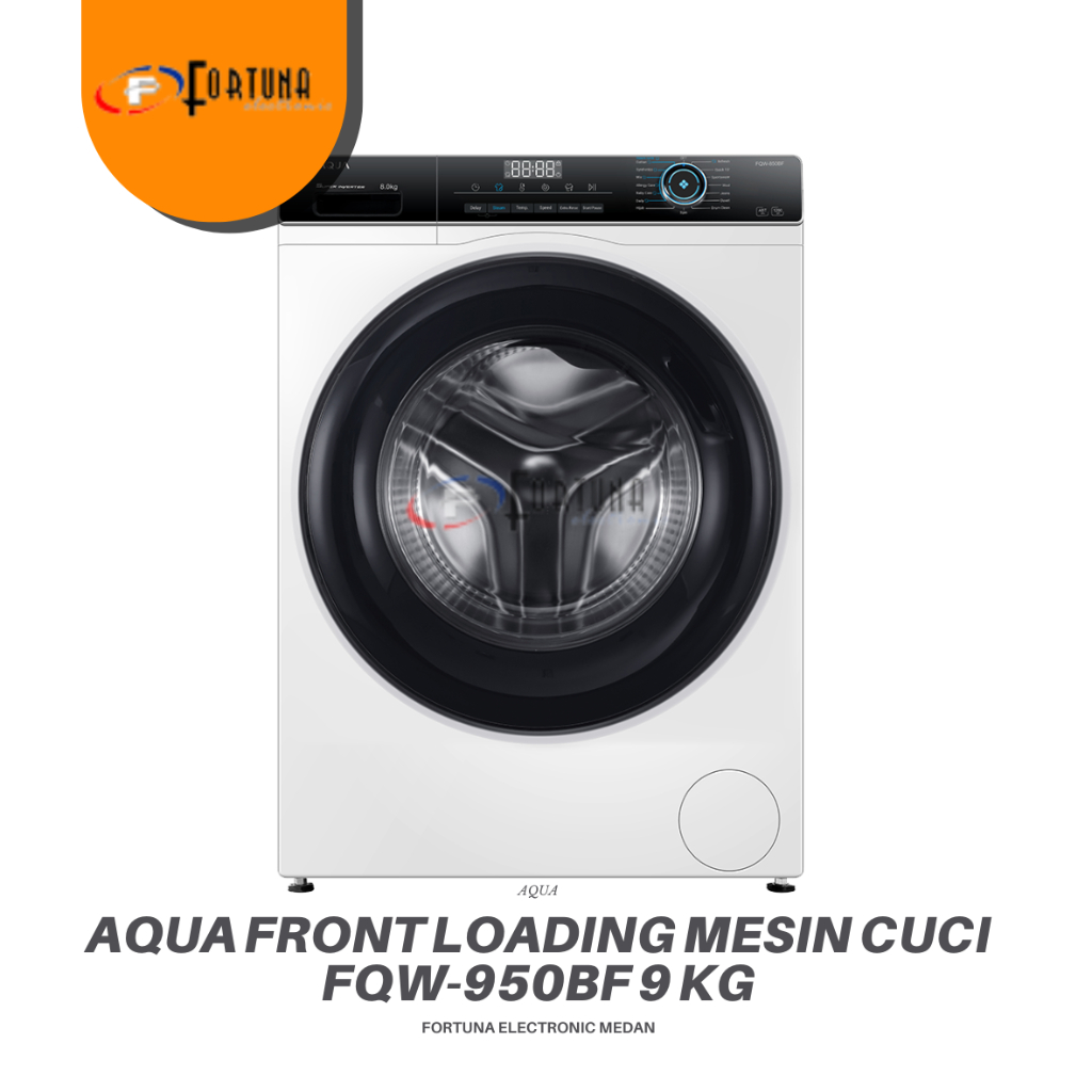 MESIN CUCI FRONT LOADING AQUA JAPAN FQW950BF FQW 950 BF 9 KG MEDAN