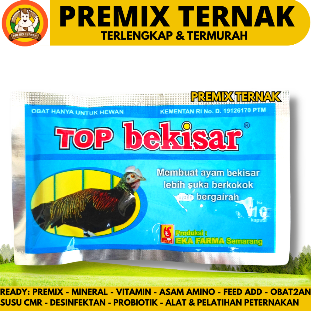 TOP BEKISAR 10 KAPSUL EKA FARMA - Vitamin Ayam Bekisar Ayam Pelung Ayam Ketawa Ayam Hutan