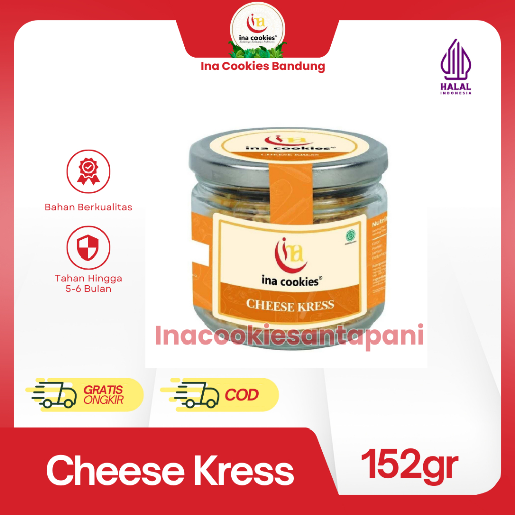 

Ina Cookies Toples Kue Kering Cheese Kress Jar