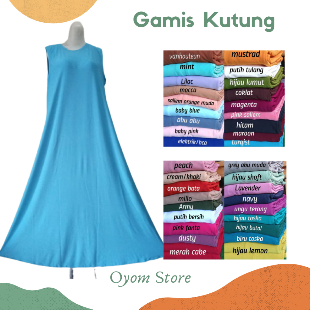 Gamis yukensi jumbo (kutung /tanpa lengan ) inner dalaman Jersey matt super