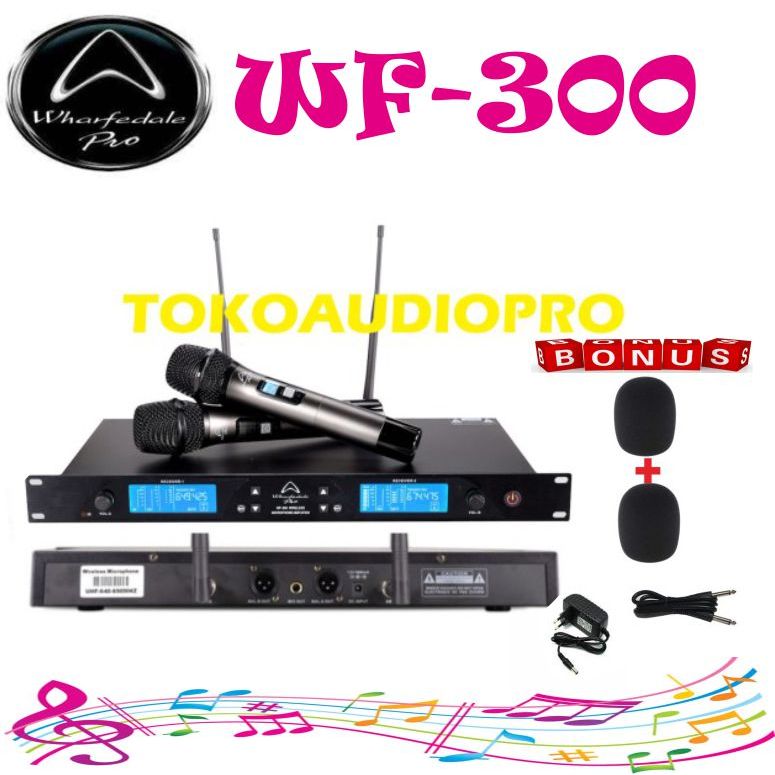 Mic Wharfedale Pro WF300 Dual Wireless Microphone System WF-300