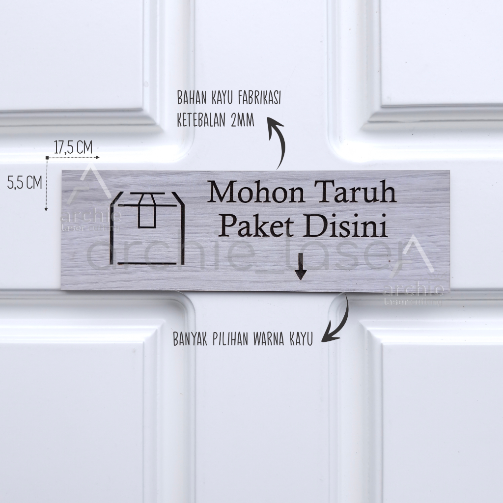 Signage Kayu Penanda Mohon Taruh Paket Disini