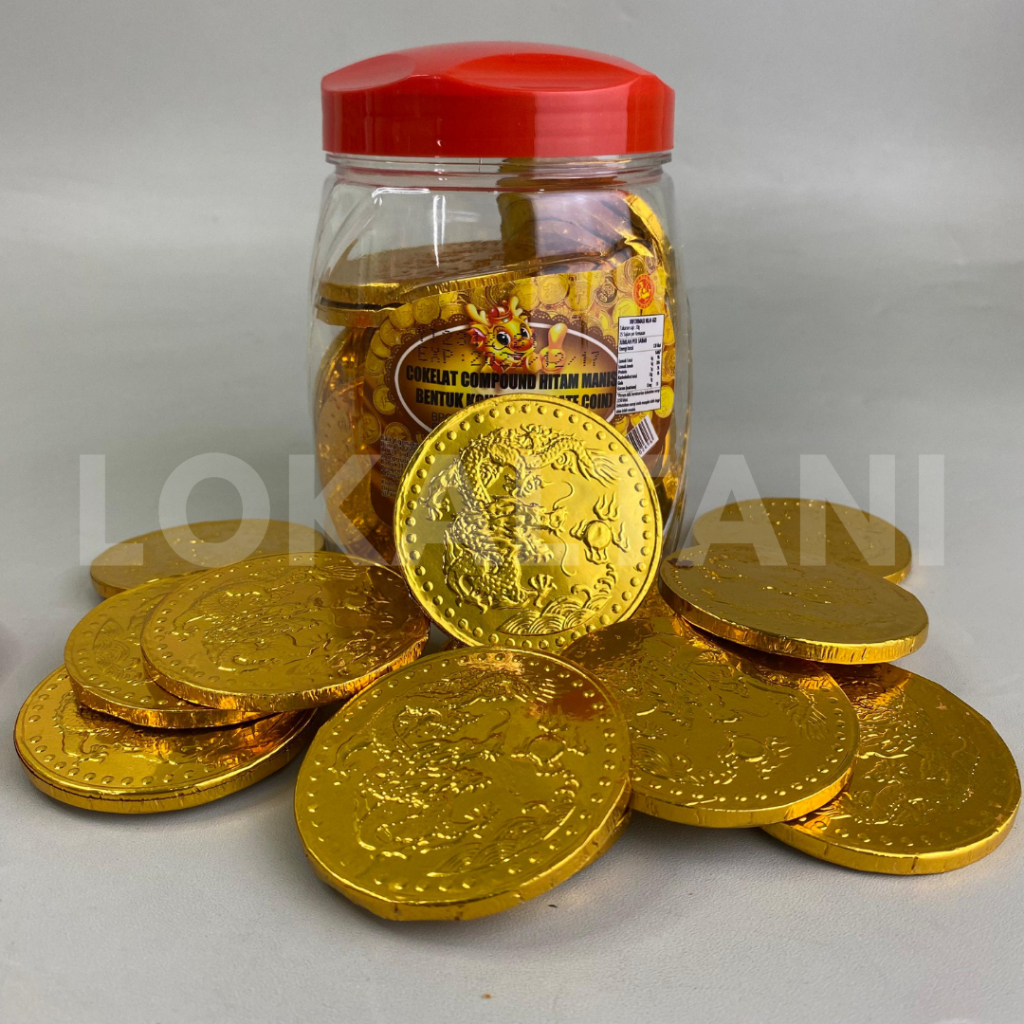 

Coklat Koin Besar Naga Emas Kemasan Toples isi 30pcs