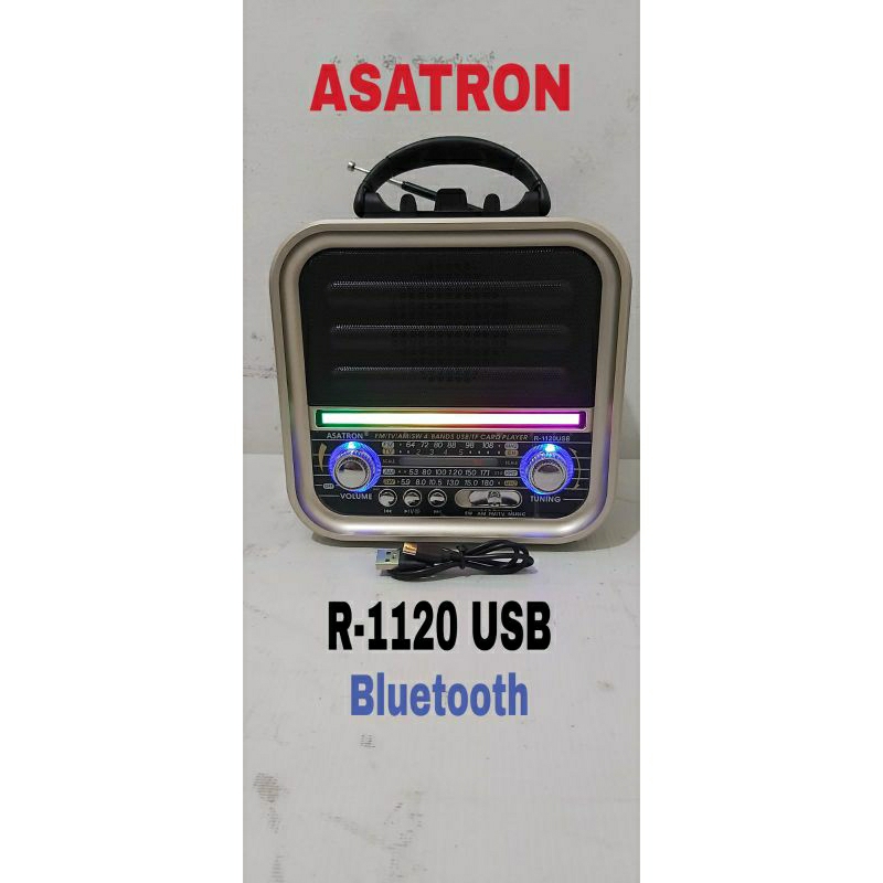 Radio klasik unik Asatron R 1120 Usb Bluetooth multimedia Radio Fm Am Sw Radio Jadul Multimedia 1117