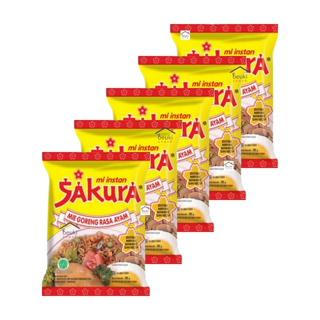 

5PCS Sakura Mie Instan Goreng Rasa Ayam Ekstra Minyak Bawang & Kecap