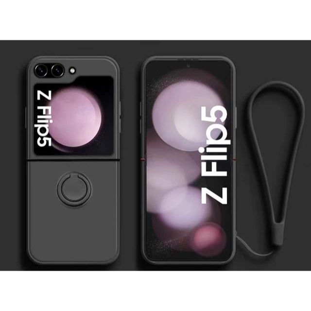 Silicone Case W/Ring + Lanyard Hard Case Sensory Samsung Z Flip 3 Z Flip 4 Z Flip 5