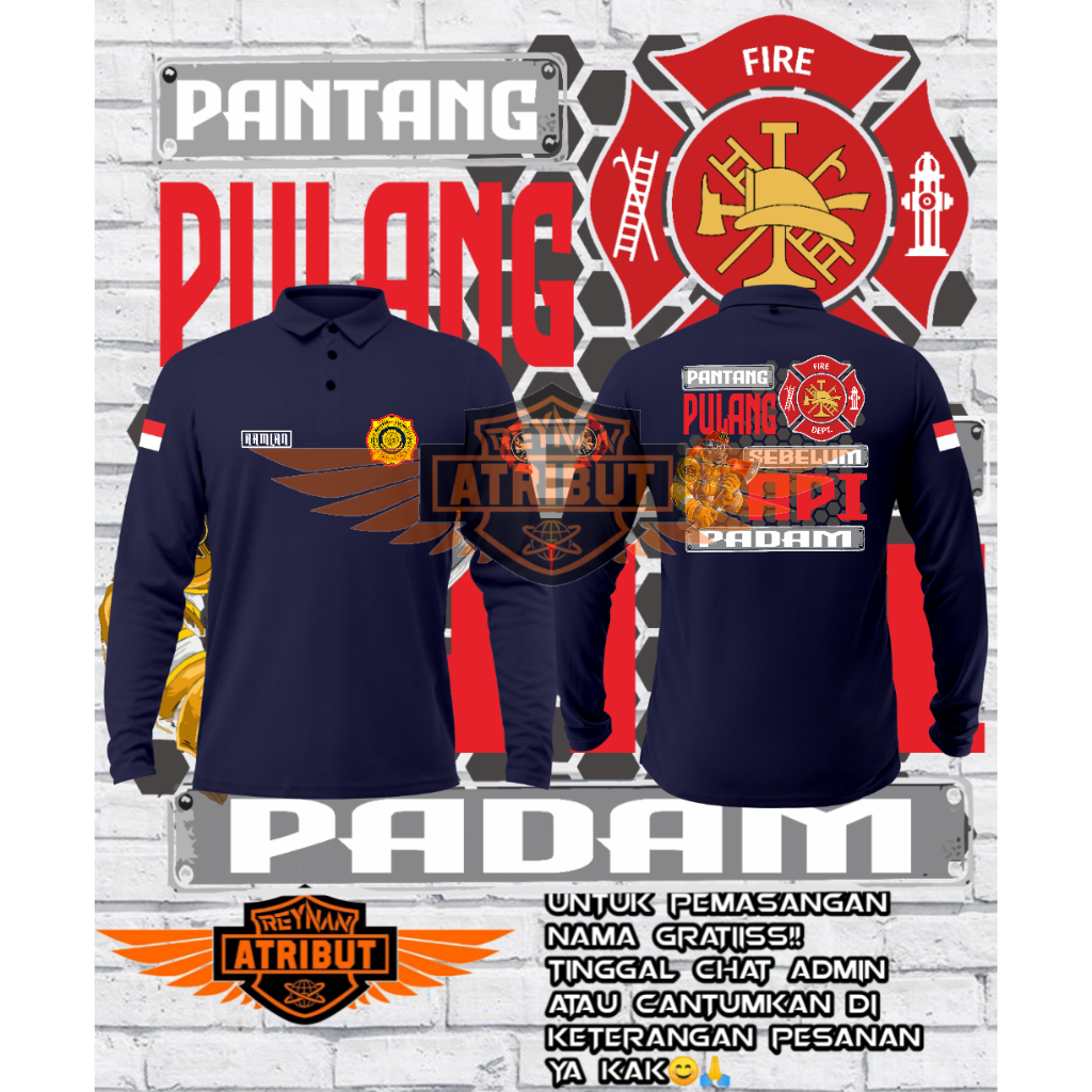 kaos wangki damkar / kaos polo damkar / kaos berkerah damkar / kaos pemadam kebakaran