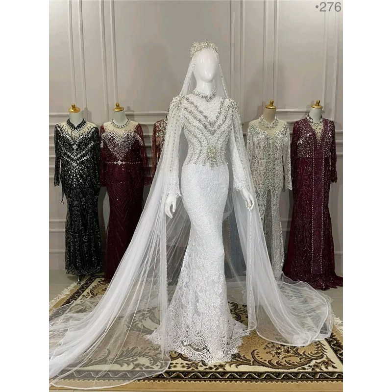 KEBAYA PENGANTIN SLIM PUTIH MODERN