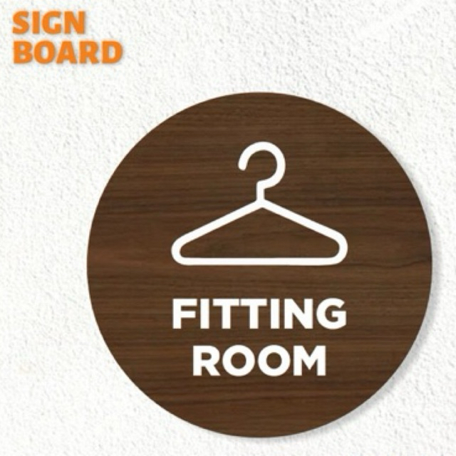 

sign akrilik fitting room