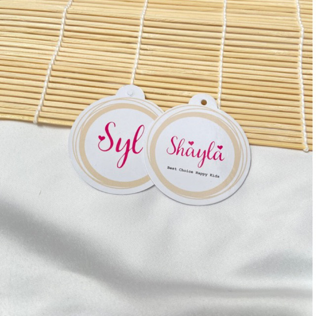 

Tag gantung 6000pcs Tipis 310gr/Hangtag Custom murah/ Hangtag Art paper murah Baju/Tag hijab 2sisi