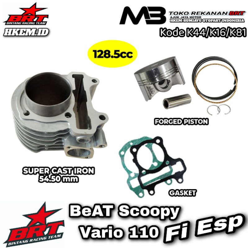 Blok Seher BRT Boring Cylinder BeAT Pop 54.50 mm BeAT fi Beat esp scoopy fi esp injeksi stater halus