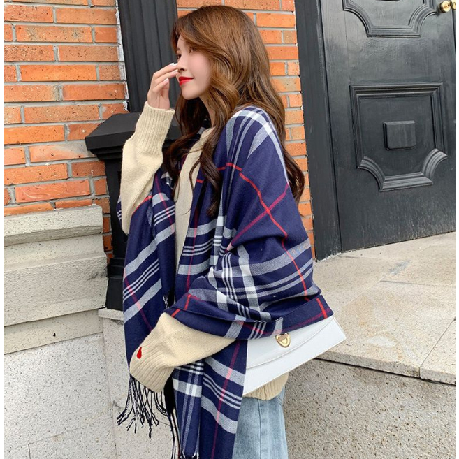 Deer & Grizzly - Syal Edinburgh Tebal Import Scarf Wool Cashmere Fashion Winter Plaid Motif Scottish