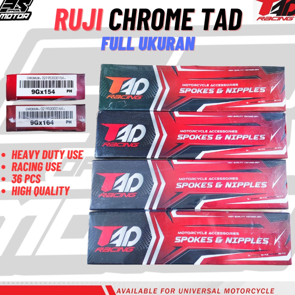 Rm Ruji Chrome Jari Jari Chrome TAD Racing Ring 17 Ring 14 Depan Belakang 154 159 164 184 Chrome Ber