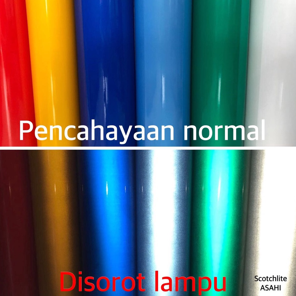Sticker SCOTCHLITE  SKOTLET  REFLECTIVE SHEETING ASAHI 6cmx1cm stiker rambu reflektif
