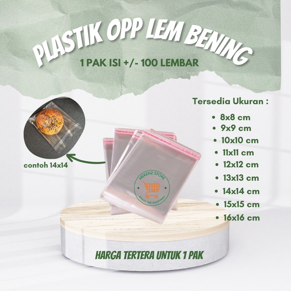

Plastik Opp Seal Lem Bening Roti Pie Snack 8x8 9x9 10x10 11x11 12x12 13x13 14x14 15x15 16x16