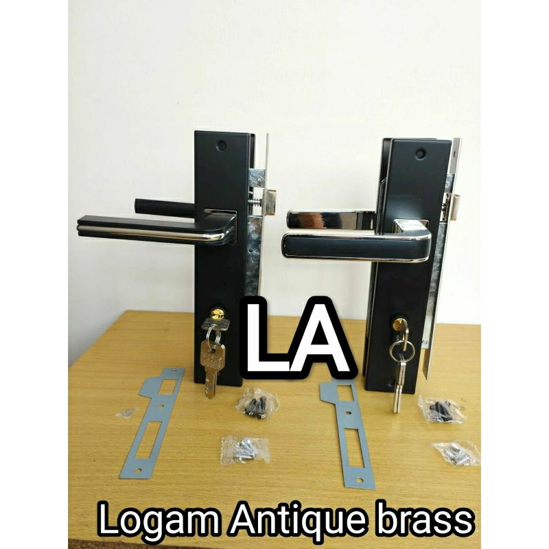 Handle pintu rumah motif black mate besar 25cm roset pintu kamar rumah gagang pintu rumah