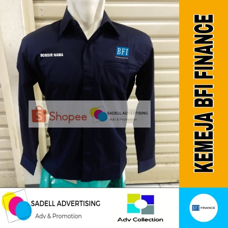 Kemeja BFI Finance Seragam BFI Finance Navy Lengan Panjang Pria Bordir