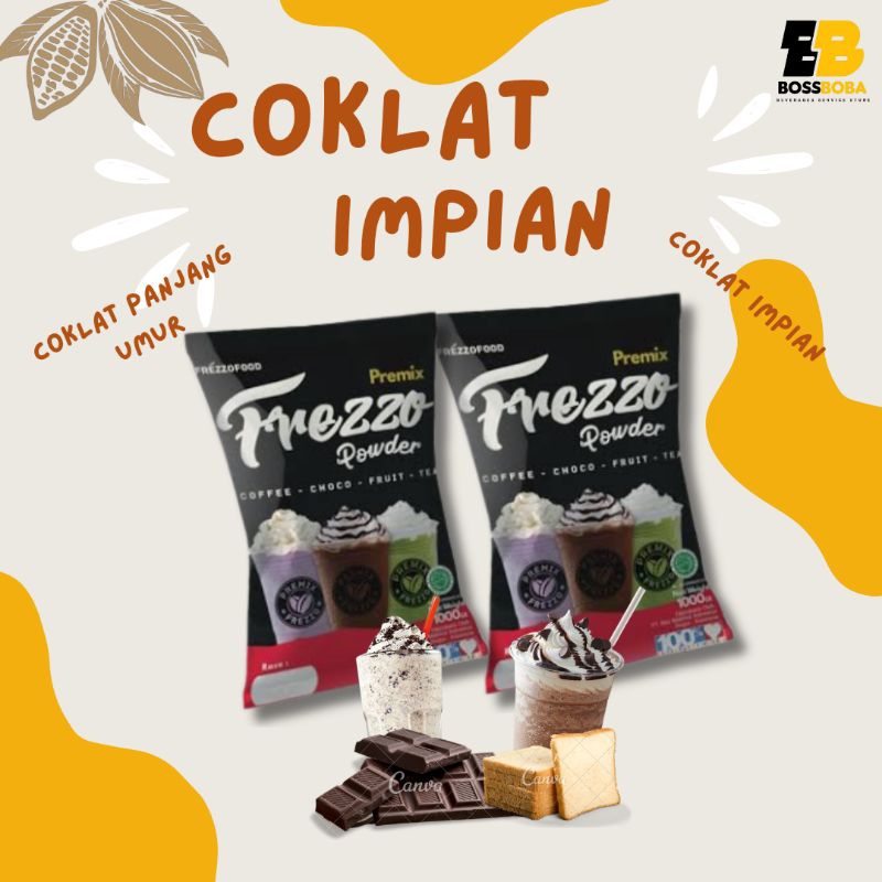 

Bubuk Minuman Rasa Coklat Impian & Coklat Panjang umur Frezzo Powder Drink 1kg/Minuman Kekinian Murah/Bossboba